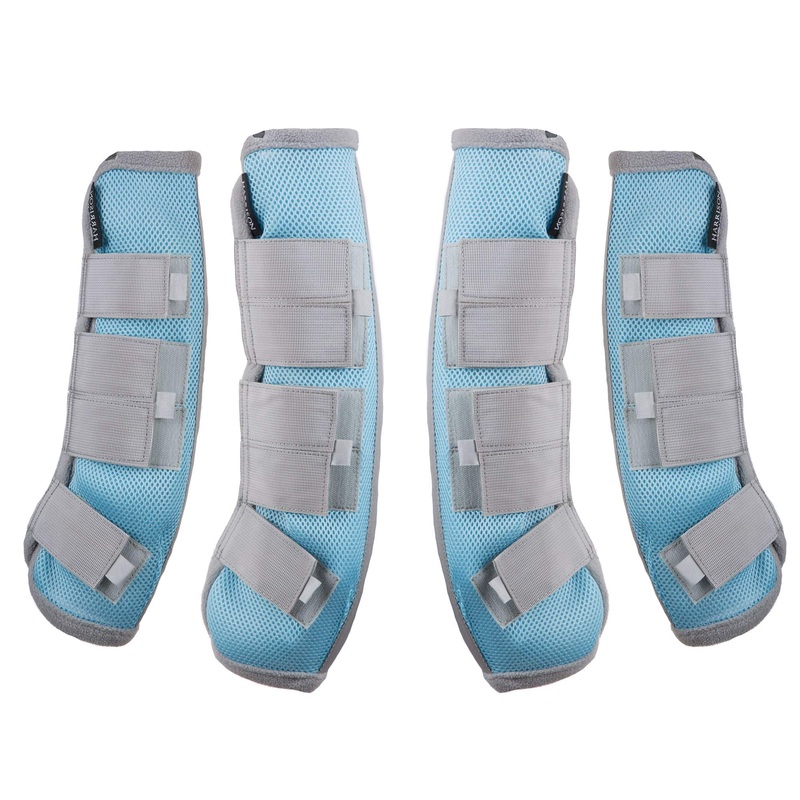 Harrison Howard Horse Fly Boots Protection Four Leg Guards-Set of 4 Sky Blue Full Size