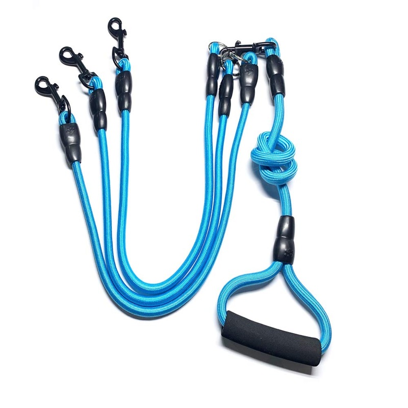 Heyllou 3 in 1 Durable Nylon Dog Leash with Padded Handle, 360 Swivel No Tangle Climbing Rope Removable Pet Traction Rope, Lead for Medium Large Dogs Blue