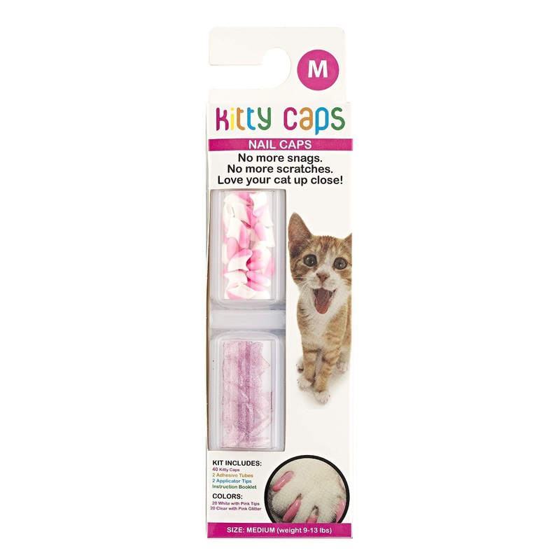 Kitty Caps Nail Caps for Cats | Safe, Stylish & Humane Alternative to Declawing | Covers Cat Claws, Stops Snags and Scratches, Assorted Colors, Small (6-8 lbs) – Pack of 1 Medium (9-13 lbs) 1-Pack