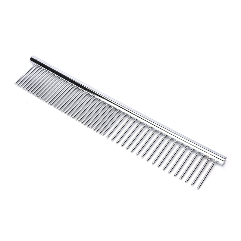 LOFTOLMEA Dog Combs, Stainless Steel Pet Grooming Comb with Rounded Ends, Metal Pet Comb for Removing Tangles and Knots of Dogs, Cats and other Pets.