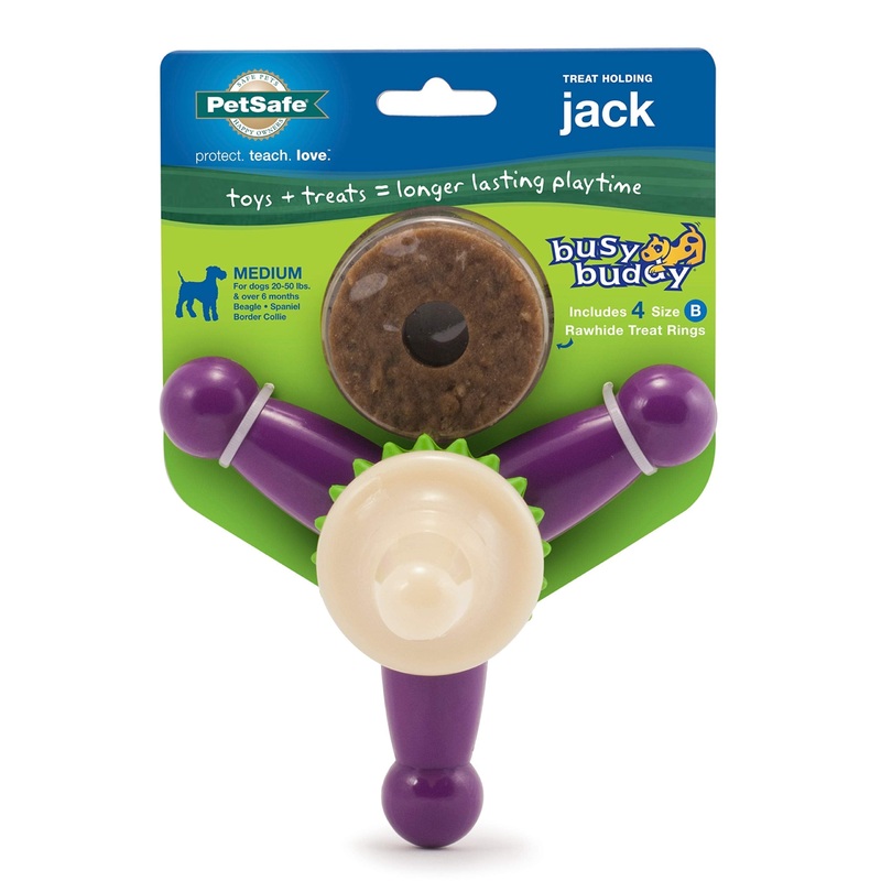 PetSafe Busy Buddy Slab o Sirloin Dog Toys  Treat Ring Holding Chew Toy  BPA Free Rubber  Beef Scented  Interactive Pet Puzzle for Boredom or Separation Anxiety  Small to Large Dogs Medium
