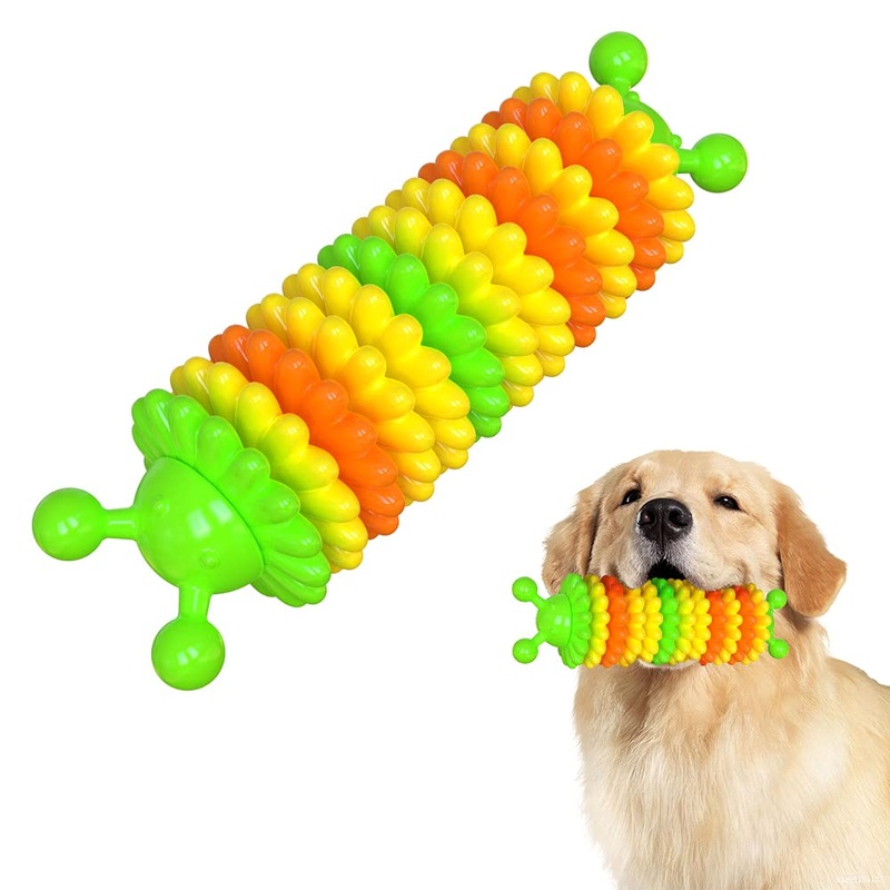 TIANHAO Dog Toys for Aggressive Chewers, Natural Rubber Indestructible Teeth Cleaning Dog Chew Toys for Small Medium Large Dogs, Outdoor Entertainment Interactive Puppy Chew Toys for Training, Green Green Caterpillar