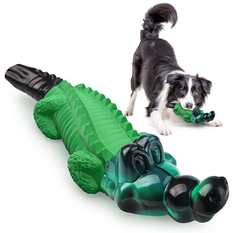 Tough Dog Toys/Durable Dog Toys/Dog Chew Toys for Aggressive Chewers/Dog Toys for Large /Medium Dogs Breed/Indestructible Dog Chew Toys/Tough Alligator Dog Toys for Aggressive Chewers – Milk Flavor Crocodile