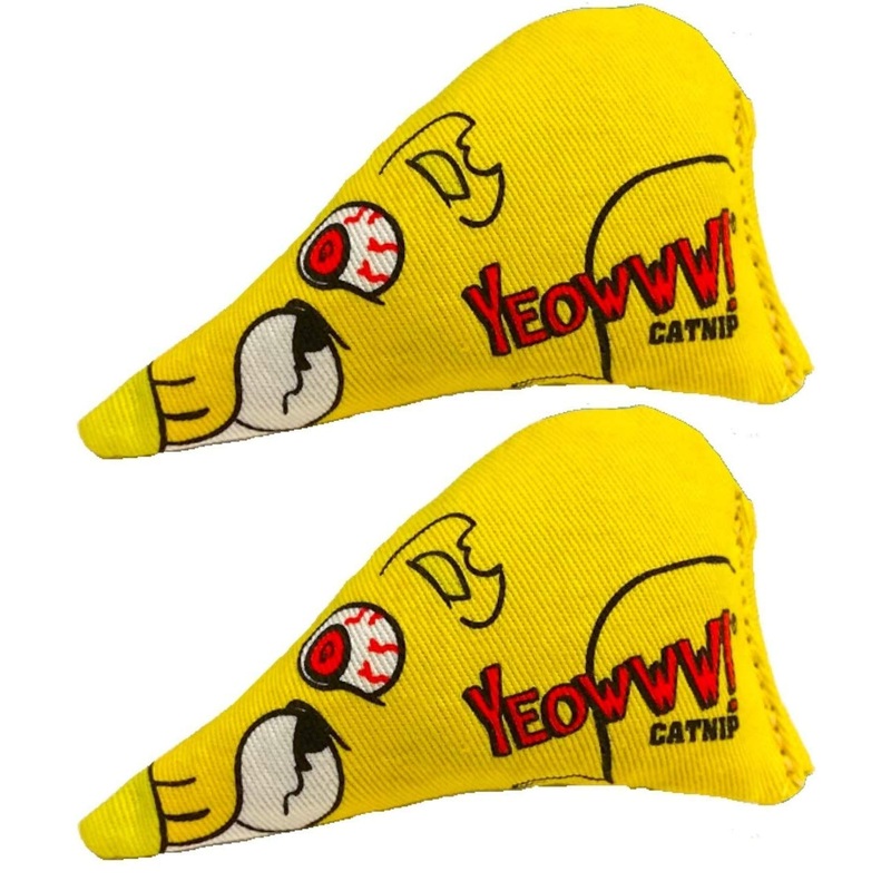 Yeowww! 2 Pack of Chubby Mouse Catnip Cat Toys, 3.5 Inch, Made in The USA