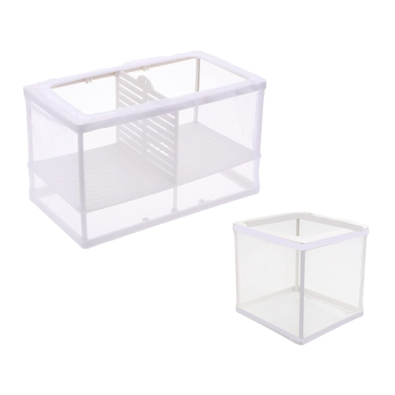 alfyng 2 Pcs Fish Tank Breeder Net, Fish Hatchery Breeder Box Separation Nettig, Plastic Frame Fish Breeding Box Fry Hatchery Incubator Mesh with Suction Cup for Aquarium