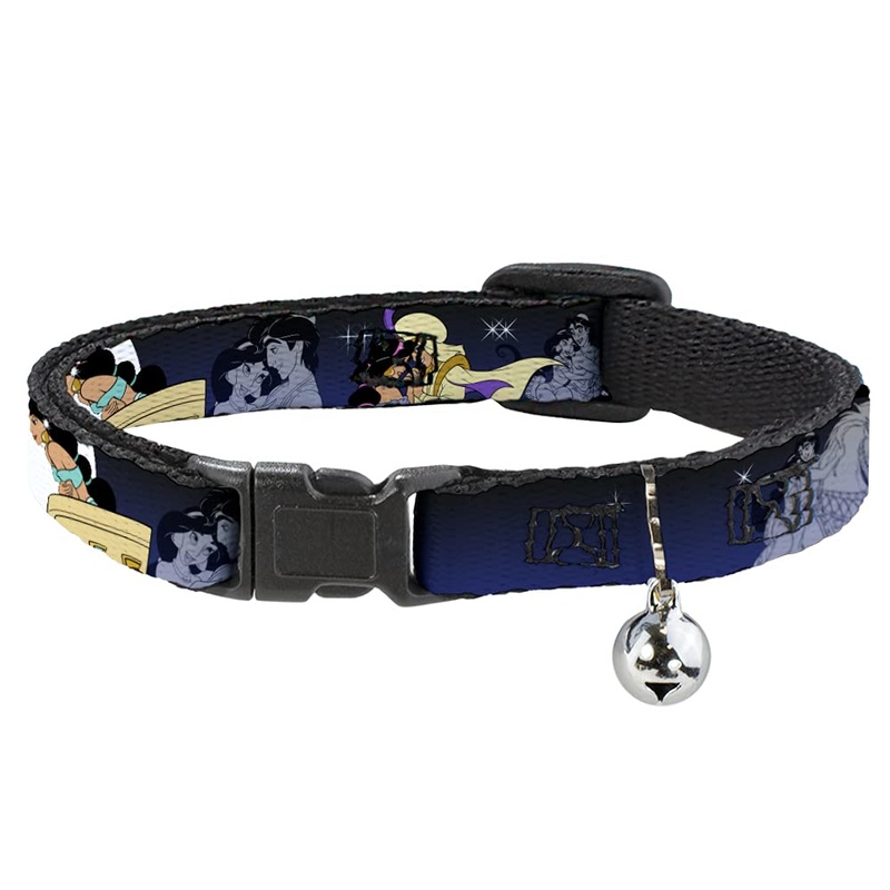 Buckle-Down Breakaway Cat Collar – Aladdin & Jasmine Scenes 1/2″ Wide – Fits 8-12″ Neck