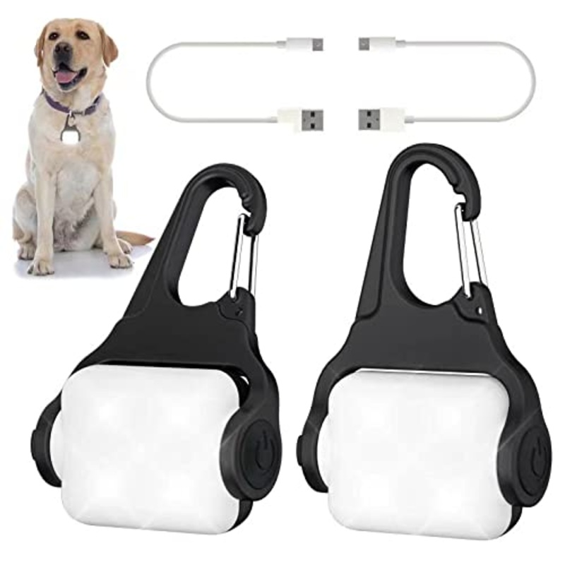 Dog Lights for Night Walking  50LM Dog Collar Light, 3 Modes Rechargeable Dog Light, IP65 Waterproof Dog Walking Light, Dog Flashlight for Running, Camping, Climbing, Bike, 2 Pack