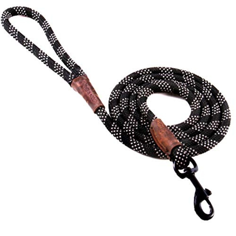Max and Neo Rope Leash Reflective 6 Foot – We Donate a Leash to a Dog Rescue for Every Leash Sold 6 FT x 1/2″ BLACK