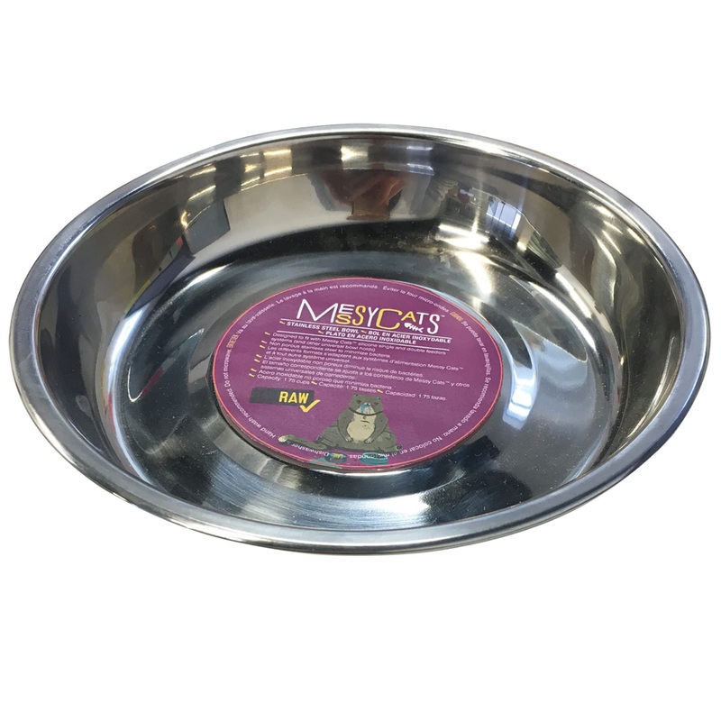 Messy Cats Stainless Steel Saucer Shaped Bowl | Fits Messy Cats Silicone Bowl Holders and Silicone Lids (Sold Separately) | Cat Food, Water Bowl | 1.75 Cup