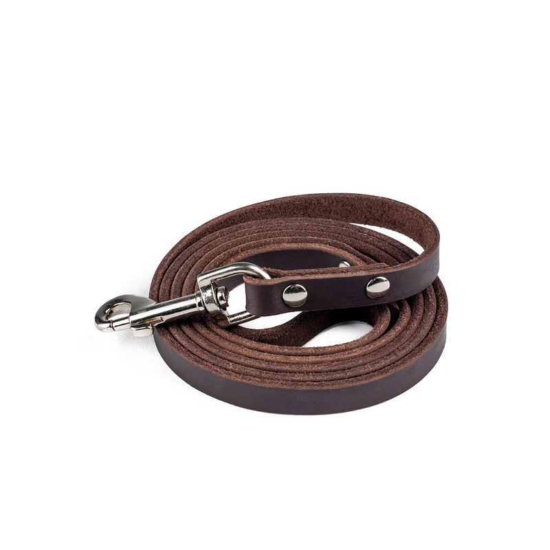 Mighty Paw Leather Dog Leash | 5 ft Leash Super Soft Distressed Real Genuine Leather- Premium Quality, Modern Stylish Lead. Perfect for Small, Medium and Large Pets Lite 1 – 30 lbs Brown