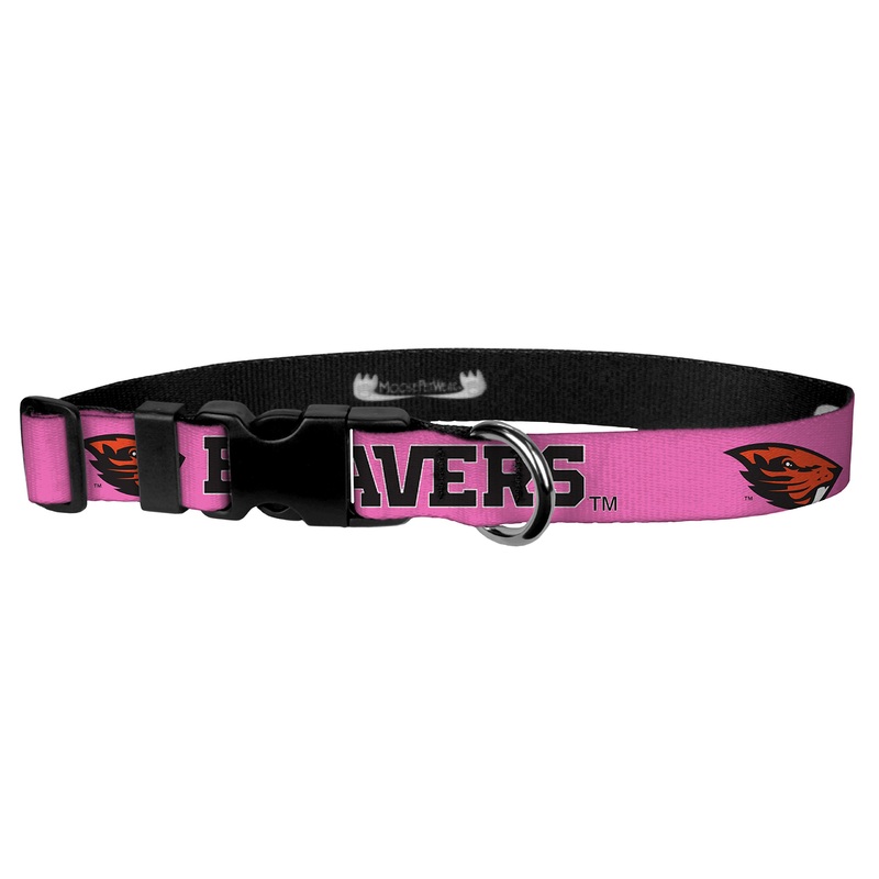 Moose Pet Wear Dog Collar  Oregon State University Beavers Adjustable Pet Collars, Made in The USA  1 Inch Wide 1 inch Large
