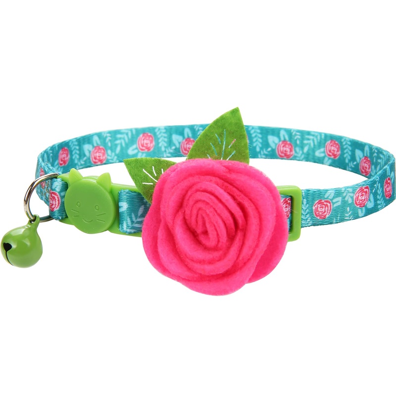 Spring Cat Collar, Floral Kitten Collar Breakaway, Flower Dog Collar for Small Dogs Female