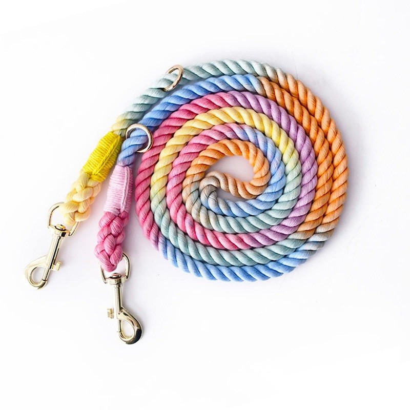Tesitehi Multifunctional Rope Dog Leash 7.5 FT with Adjustable Double Swivel Hook Hands Free for Small Medium and Large Dogs Running Hiking Camping Walking Colorful Macaron