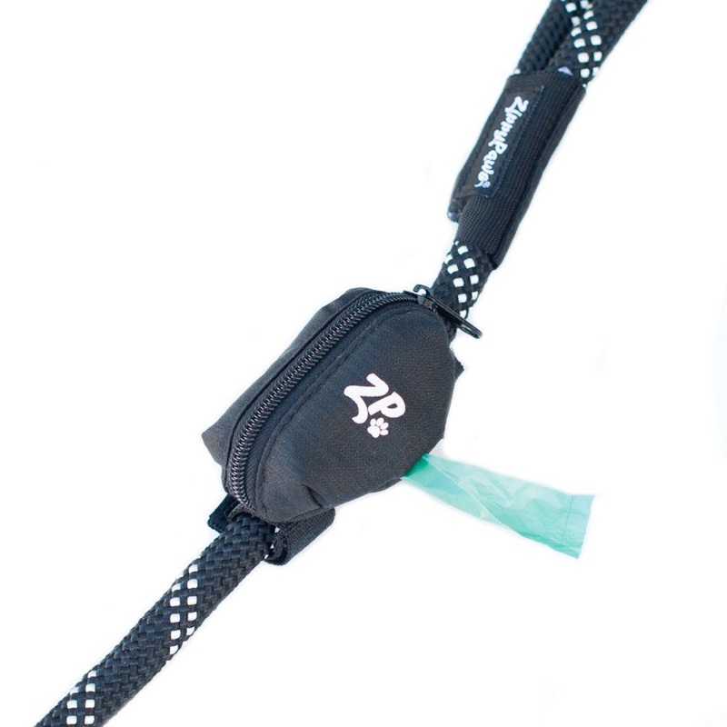ZippyPaws – Adventure Leash Bag, Dog Poop Bag Holder Leash Attachment Volcano Black