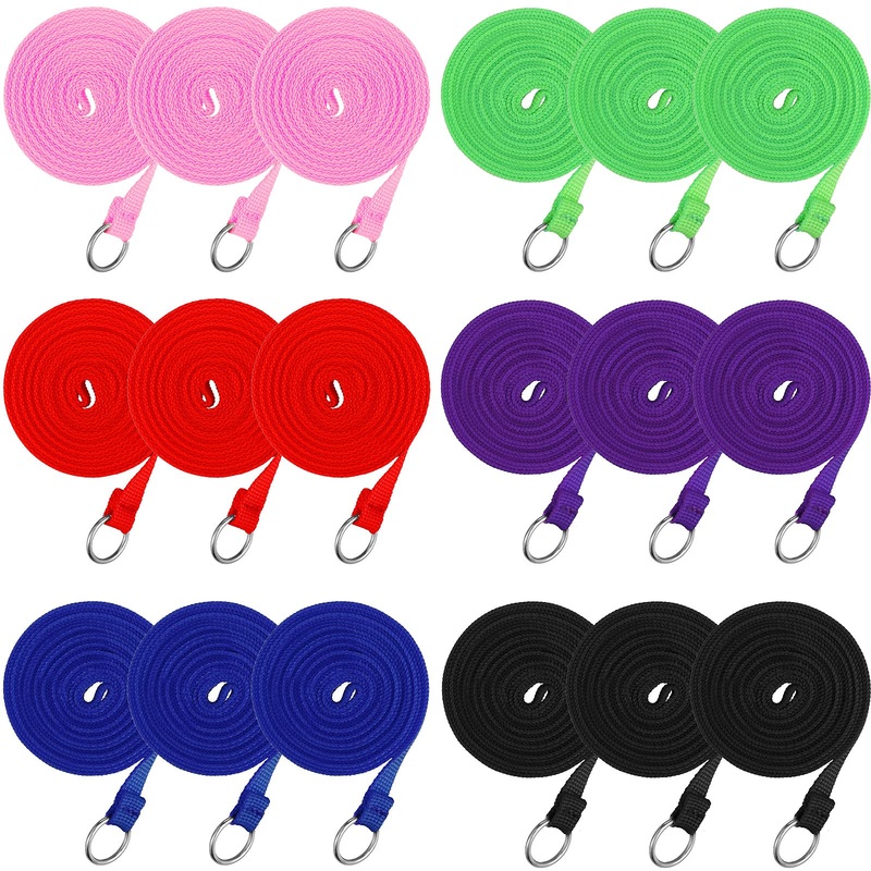 18 Pieces Slip Leads Dog Leash Pet Rope with O-Ring 6 Feet for Medium Large Dogs Grooming Shelter Rescues Walking Training Black, Pink, Green, Red, Blue, Purple