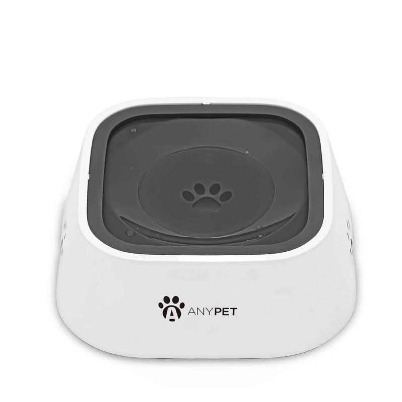 ANYPET No-Spill Dog Water Bowl, Anti-Splash Pet Slow Drinking Water Feeder, Spill Proof Travel Bowls for Large Medium Small Dogs and Cats, White