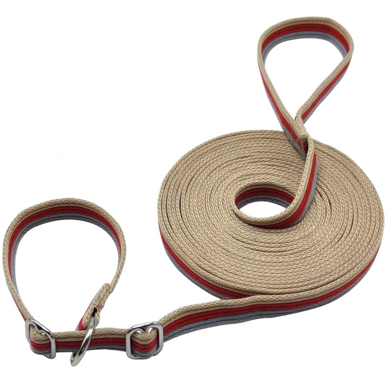 Boswany 10FT / 15FT / 20FT Anti-Choke Slip Lead Dog Leash, 1 Wide Soft Thick Long Training Leash for Strong Small Medium Large Dogs 1” x 15 FT red