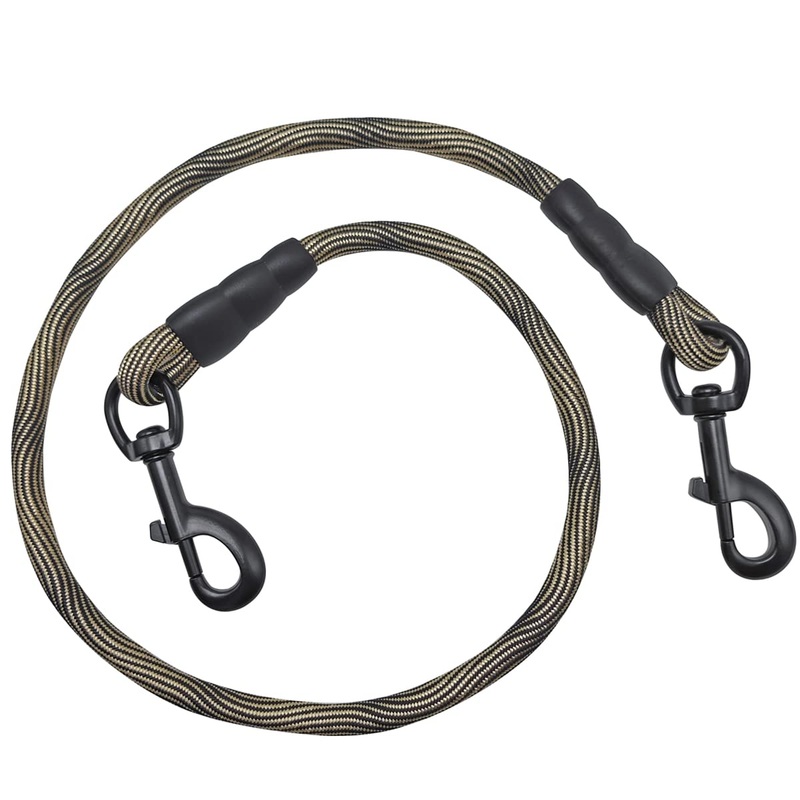 BTINESFUL 3FT Dog Tie Down, Nylon Rope Short Dog Tether Indoor Training Safety Vehicle Tether for Large Medium Strong Puppy 3 Foot Beige Black