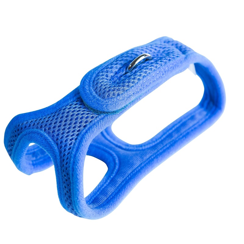 ChokeFree Velpro Mesh Pet Shoulder Harness Collar Blue Small