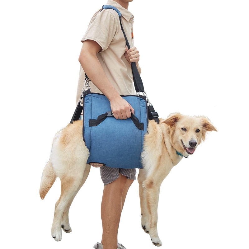 COODEO Dog Carry Sling, Emergency Backpack Pet Legs Support & Rehabilitation Dog Lift Harness for Nail Trimming, Dog Carrier for Senior Dogs Joint Injuries, Arthritis, Up and Down Stairs X-Large Blue