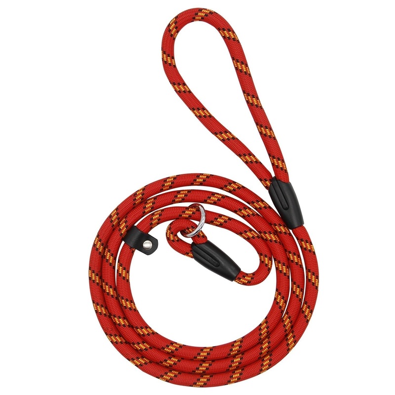 Coolrunner 5 FT Nylon Dog Leash, Pet Slip Lead, Heavy Duty Dog Rope, Standard Adjustable Dog Training Leash for Small & Medium Dogs(10-80 lb) Red