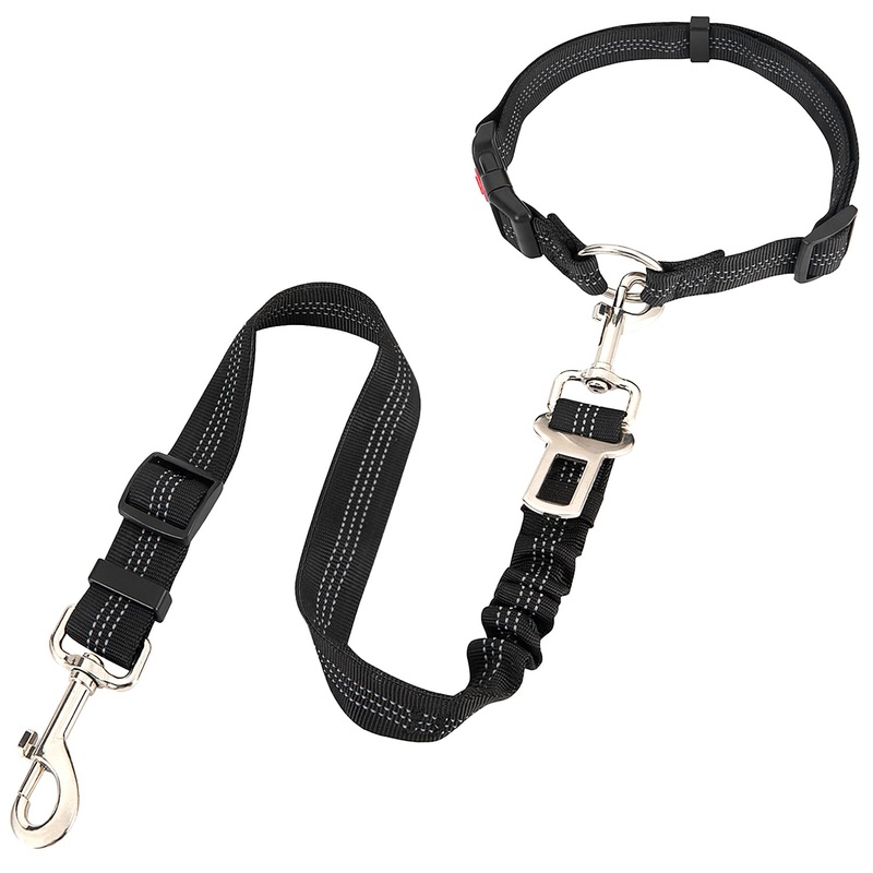 Dog Seat Belt,5-in-1 Multi-Functional Headrest Dog Seat Belt,Dog Car Seatbelt Headrest Restraint Adjustable,Elastic Bungee Dog Vehicle Seatbelt Harness,Pet Dog Seat Belt with Clip Hook & Buckle