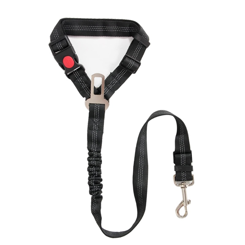 Dog Seat Belt,Upgraded 2-in-1 Dog Car Harness Headrest Restraint, Adjustable Nylon Reflective with Bungee Buffer Dog Car Seat Belt Dog Seat Belt Harness for Small Medium Large Dogs