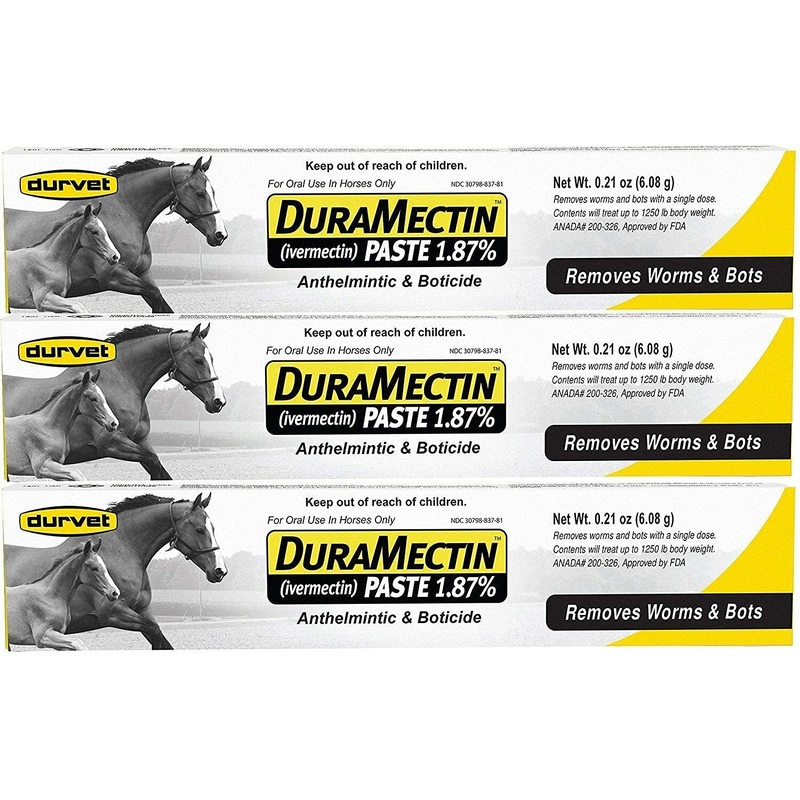 Durvet Duramectin Equine Wormer Paste – 3 Tubes
