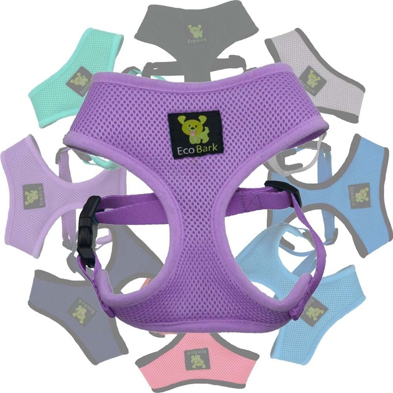 EcoBark Dog Harness Soft Gentle No Pull No Choke Dog Harnesses Double Padded Halter Ultra Cushion Walking Breathable Mesh Dog Vest for Puppies XS Small Medium Large XL Lavender Purple 3. Medium-10 to 17 lbs – Neck Up to 12.5 in