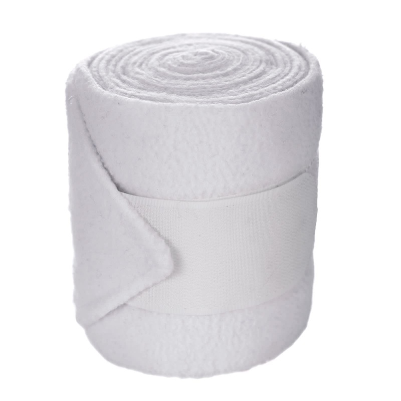 Equinavia Luna 9′ Fleece Polo Wraps, Set of 4 Horse Leg Bandages | Storage Bag Included One Size White