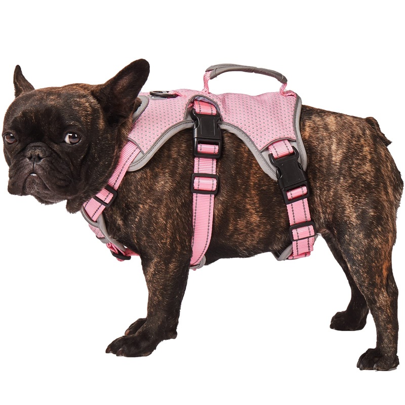Escape Proof Dog Harness, Multi-Support Harness, Fully Reflective Harness with Padded Handle, Breathable,Durable, Adjustable Vest for Small Medium Large Dogs Walking, Training, and Running Gear Medium (Pack of 1) Pink