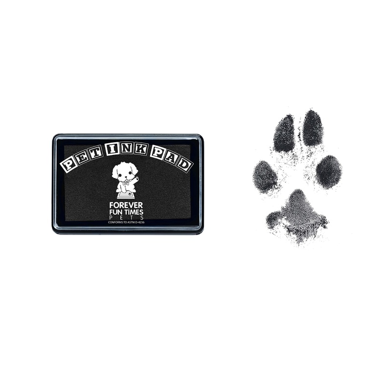 Forever Fun Times Pet Paw Print Impression Kit | Dog Ink Paw Print Kit | Pet Paw Print Kit | an Easy to Use Paw Print Stamp Pad for Dogs | Contains an Ink Pad for Dog Paw Prints That You Can Treasure Small Black