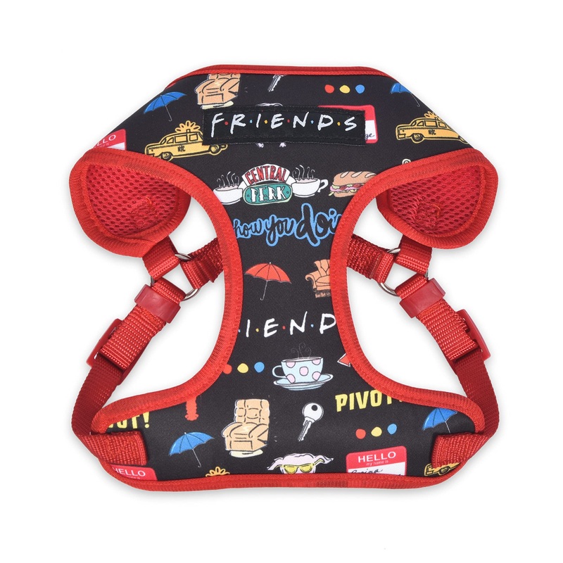 Friends TV Show Iconic Graphics Dog Harness, Machine Washable – Friends Dog Walking Harness, No Pull Harness for Dogs, D Ring Harness, Puppy Harness, Cute Dog Harness, Friends Show Dog Harness Medium