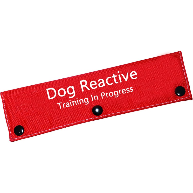 Funny Service Dog Leash Sleeve Dog Reactive Training in Progress Dog Leash Wrap with Alert Hanging ID Patch Reactive Training-Sleeve