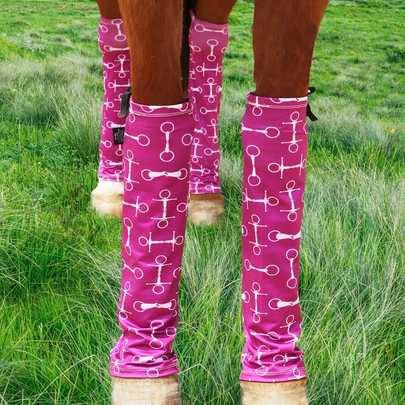 Harrison Howard Loose Fitting Horse Leg Socks Horse Socks Comfortable and Easy to Wear Set of 4 Pink Bits