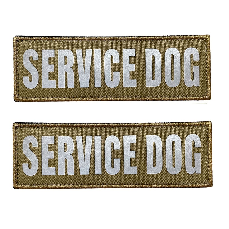 JUJUPUPS 2 Pack Reflective Tactical Dog Patches Service Dog in Training,DO NOT PET, Tags with Hook and Loop Patches for Vests and Harnesses (Coyote Brown, Service Dog) Coyote Brown