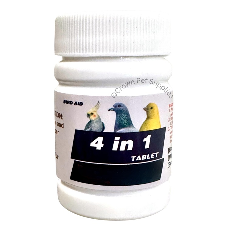 4 in 1 Tablets for Pigeons, Canary, Finches, Parakeet, Cockatiels, Parrots, Cage Small Birds, and Aviary Birds