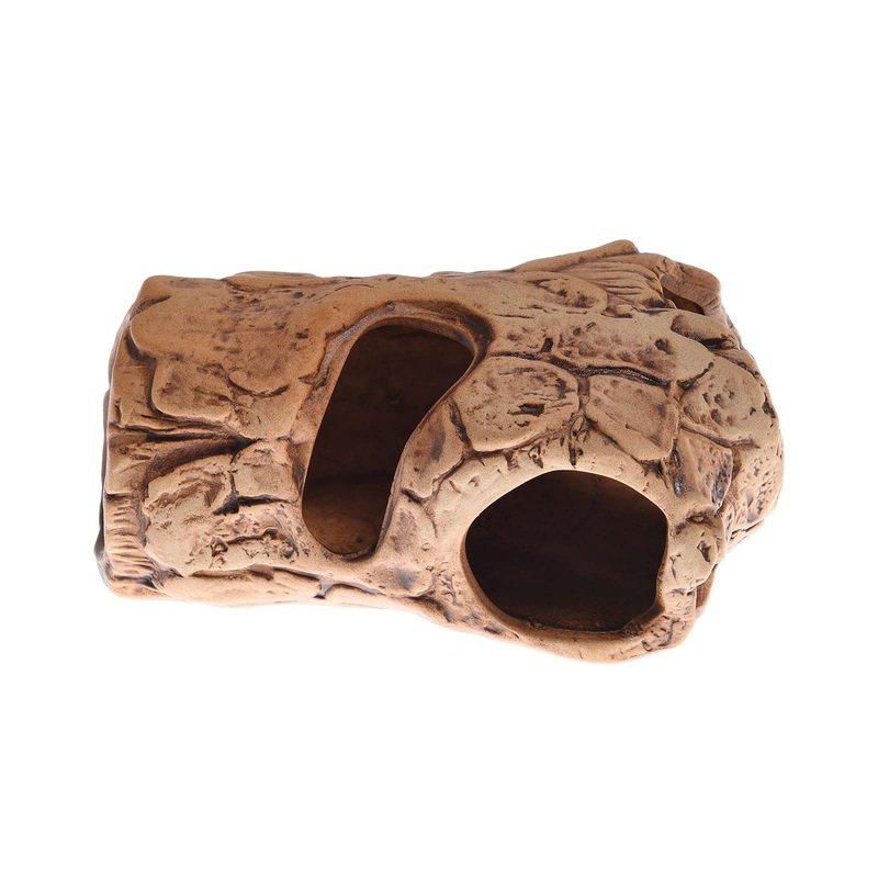 Aquarium Decorations Log Ceramic Hollow Tree Trunk Ornament, Betta Fish Accessories, Wood House Small and Medium Fish Tank Decor with Holes (Tree Trunk Medium) Tree Trunk Medium
