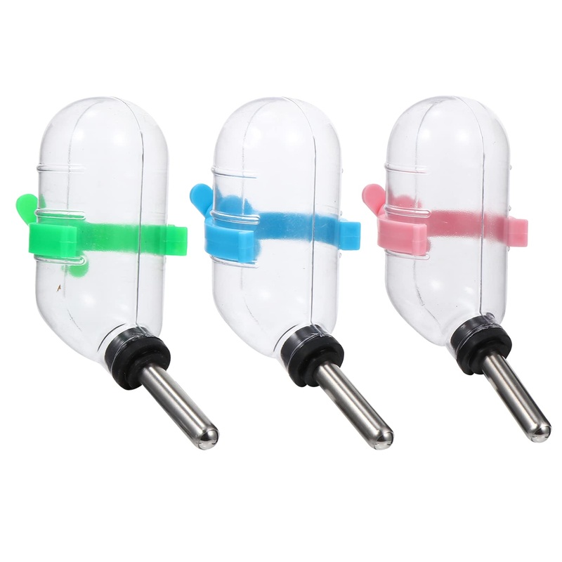 balacoo 3pcs 60ml Water Feeder Bottle Bowl for Pet Dwarf Hamster Mice Gerbil Rat Chinchillas Guinea Pig Squirrel Rabbit Small Animal Water Dispenser Random Color