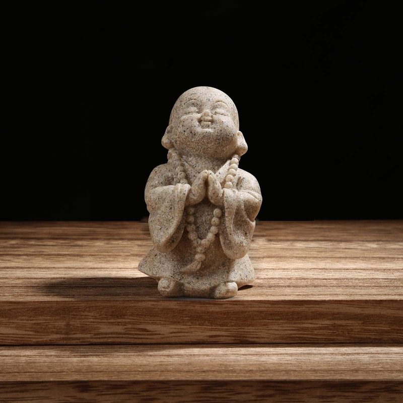 Carefree Fish Aquarium Decoration Minimalist Sandstone Buddha Fish Tank Decor Bring Home a Ray of Sunshine 2.8In HS3