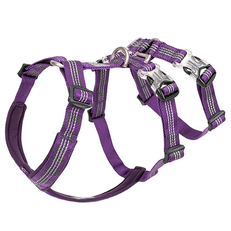 Chai’s Choice – Premium No-Pull Dog Harness – Double H Trail Runner, 3M Reflective Vest for Dogs Large Purple