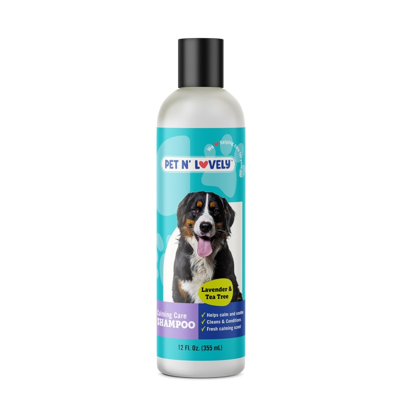 Pet N’ Lovely Calming Care PET Shampoo | Cleans and Conditions | for Dogs and Cats | Lavender and Tea Tree | Fresh Calming Scent | Deep Cleans | 12 Fl. Oz., Clear