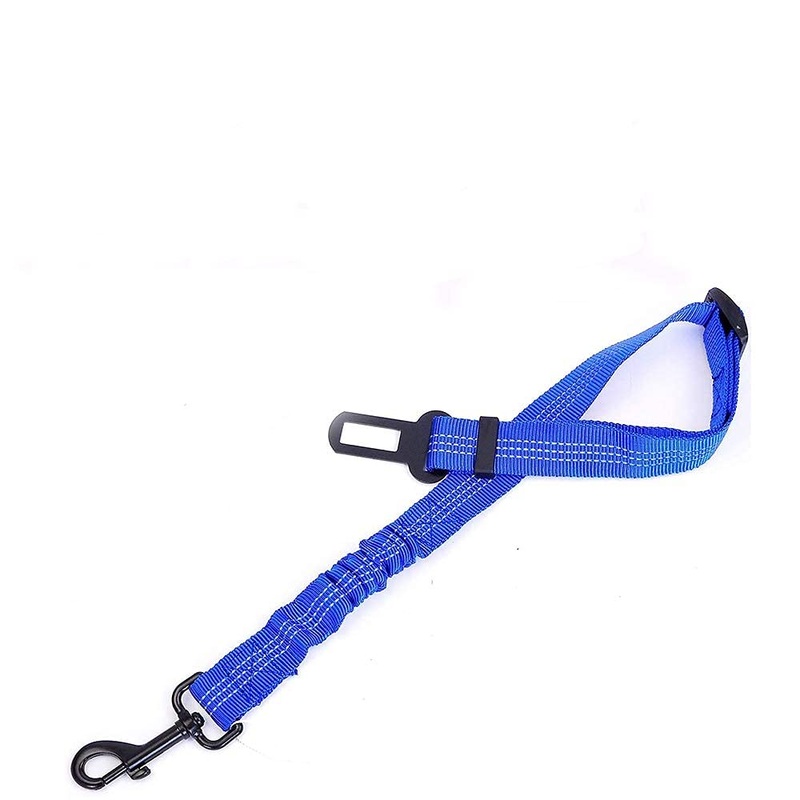 Petpopo 3 Colors Dog Safety Seat Belt,Quality Polyester Fabric,Adjustable,360 zinc Alloy Buckle,with Elastic,High Strength,Wear-Resistant and Durable,Easy to Install,Easy to Wash Blue