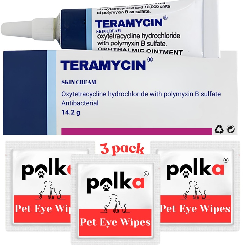 POLKA Dog Wound Care Ointment, Hot Spot Treatment for Dogs, Cats and Horses, Support for Pet Wound Healing, Skin-Healing Cream for Dogs and Cats, 14.2 Grams – Shipped in Dog Eye Wipes