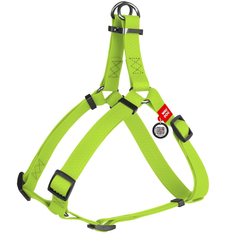 Waterproof Dog Harness – Adjustable Dog Harness for Large Dogs, Small and Medium Dogs – Heavy Duty Dog Harness with Durable Metal Clasp and QR Dog Tag – Boy & Girl Dog Harness L: 27-35″ Green