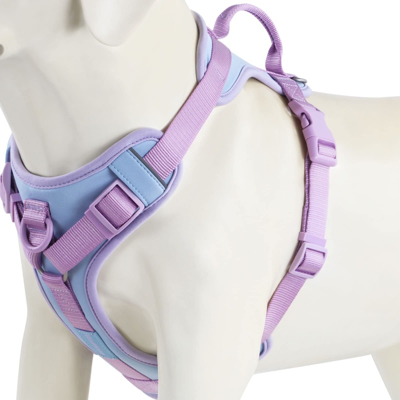 Wolfone No Pull Dog Harness for Large Medium Small Dogs Adjustable Breathable Padded Pet Vest with Control Handle Colorful Easy Walk Harness for Daily Activities {L} Neck16-24, Chest22-33 Spun Sugar