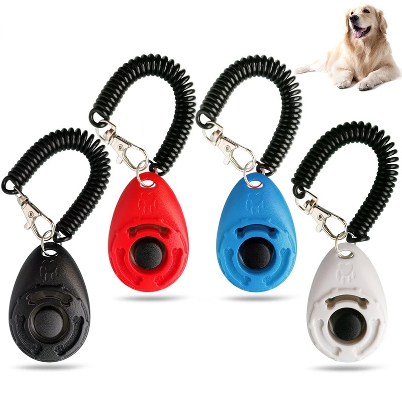 4PCS/Pack Dog Clicker with Wrist Band, Pet Training Clicker for Pets, Dogs, Cats,Bird Training