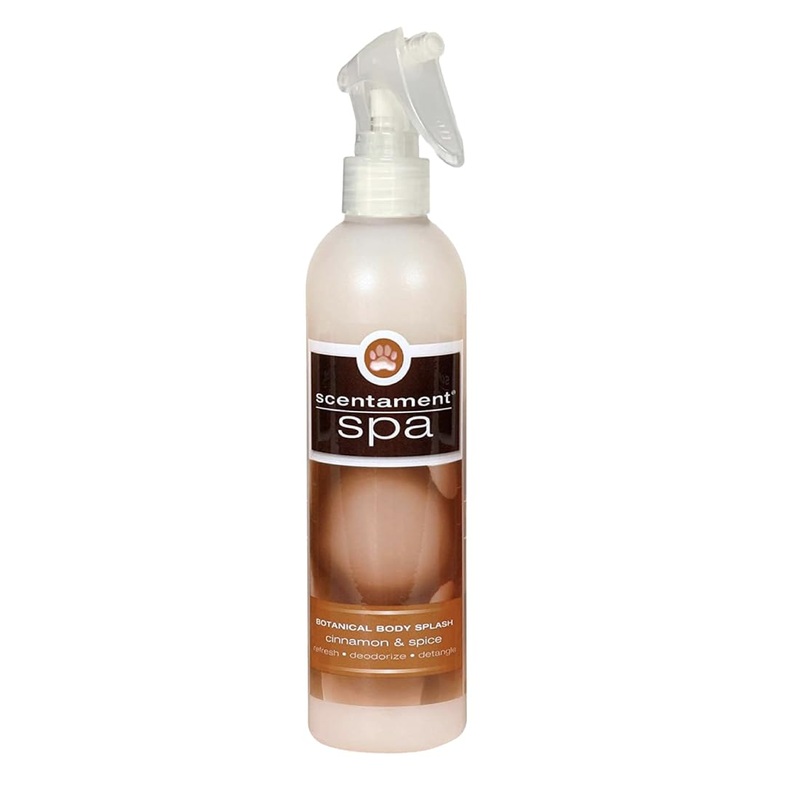 Best Shot Scentament Spa Botanical Body Splash, Body Spray Conditioner for Pets, Cat and Dog Cologne Spray, Alcohol-Free, Ready To Use, Cinnamon Spice, 8 Oz.
