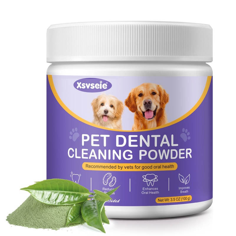 Dog Dental Powder,Dog Teeth Cleaning Powder,Plaque Off Powder Dog,Remove Food Residue and Tartar,Eliminate Oral Odor,Dog Breath Freshener-100G