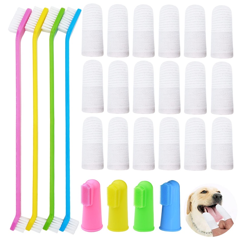 Dog Toothbrush Cat & Dog Toothbrush Soft Bristle Pet Toothbrush Combo Pack for The Dental Care of Your Small to Large Dogs, Cats, Most Pets
